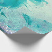 Zonnebloem Pastel Geel Blauwgroen Antiek Cadeaupapier (Hoek)