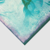 Zonnebloem Pastel Geel Blauwgroen Antiek Tissuepapier (Detail)