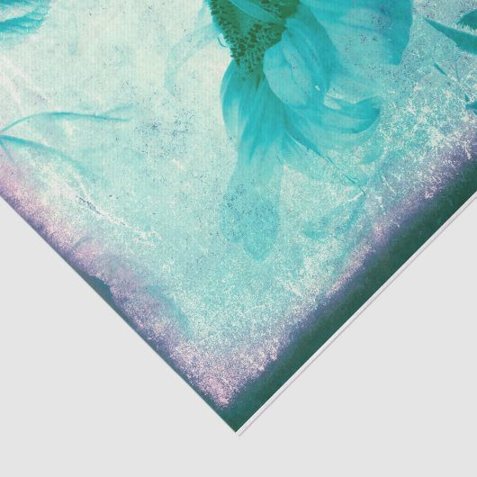 Zonnebloem Pastel Geel Blauwgroen  Antiek Tissuepapier (Detail)