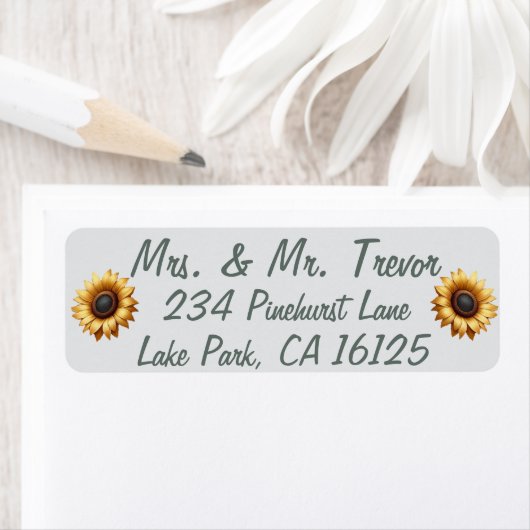 Zonnebloem patch Adresetiketten Etiket (Insitu)