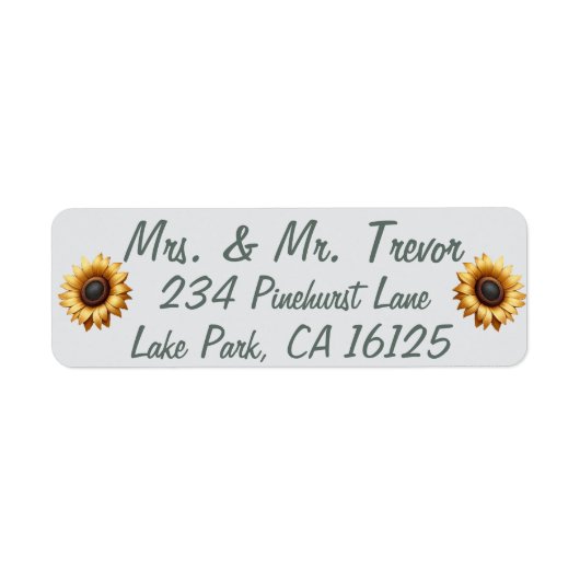 Zonnebloem patch Adresetiketten Etiket (Voorkant)