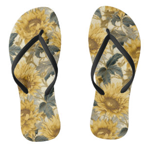 Zonnebloem patroon bloem teenslippers