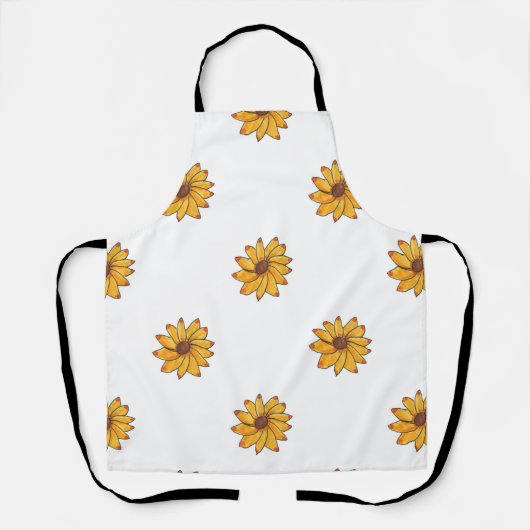 Zonnebloem patroon geel schort (Voorkant)