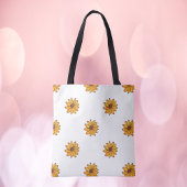 Zonnebloem patroon hand getekend geel tote bag