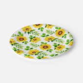 Zonnebloem Patroon Landelijke Boerderij Verjaardag Papieren Bordje (Gekanteld)