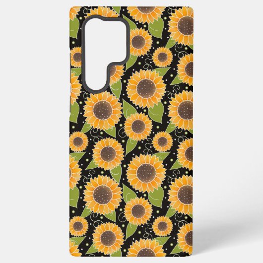 Zonnebloem Patroon Leuke Bloemen Inspirivity Samsung Galaxy Hoesje (Achterkant)