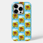 Zonnebloem Patroon met Wolken en Hemel Case-Mate iPhone Case (Achterkant)