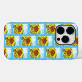 Zonnebloem Patroon met Wolken en Hemel Case-Mate iPhone Case (Achterkant (horizontaal))