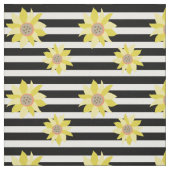 Zonnebloem Patroon Zwart & Wit Stripe Stof (Swatch)