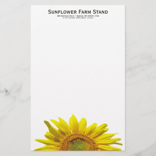 Zonnebloem Persoonlijk Schrijfpapier Briefpapier (Voorkant)