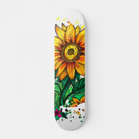 Zonnebloem Persoonlijk Skateboard (Voorkant)