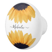 Zonnebloem - Persoonlijke benaming Keramische Knop (Rechts)