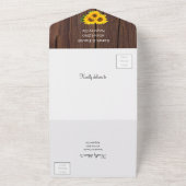 Zonnebloem Persoonlijke bruiloft All In One Uitnodiging (Buitenkant)