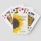 Zonnebloem Persoonlijke bruiloft Pokerkaarten (Achterkant)
