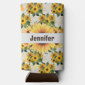 Zonnebloem Persoonlijke naam Tall Seltzer Koelbox Seltzer Blikjeskoeler (Achterkant)