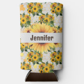 Zonnebloem Persoonlijke naam Tall Seltzer Koelbox Seltzer Blikjeskoeler (Voorkant)