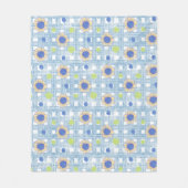 Zonnebloem & Plaid  Design Fleece Deken (Voorkant)