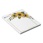 Zonnebloem plaknotities notitieblok (Schuin)