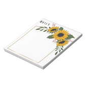 Zonnebloem plaknotities notitieblok (Linkerzijde)
