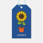 Zonnebloem Plant in een Pot Cadeaulabel (Voorkant)