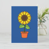Zonnebloem Plant in een Pot Feestdagenkaart (Staand voorkant)