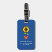 Zonnebloem Plant in een Pot Personaliseren Bagagelabel (Voorkant verticaal)