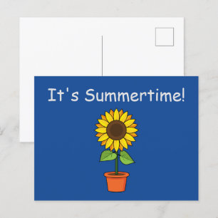 Zonnebloem Plant in een Pot Personaliseren Feestdagenkaart