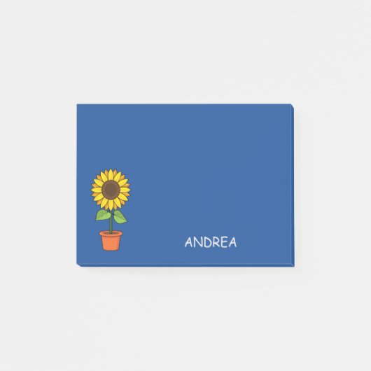 Zonnebloem Plant in een Pot Personaliseren Post-it® Notes (Voorkant)