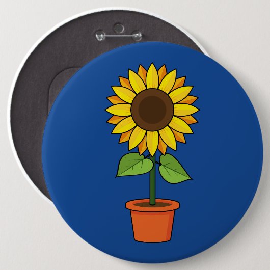 Zonnebloem Plant in een Pot Ronde Button 6,0 Cm (Voorkant /achterkant)