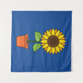 Zonnebloem Plant in een Pot Wandkleed (Voorkant (horizontaal))