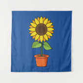 Zonnebloem Plant in een Pot Wandkleed (Voorkant)