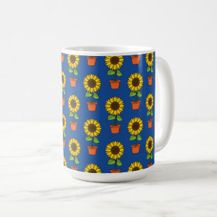 Zonnebloem Plant in een potpatroon Koffiemok