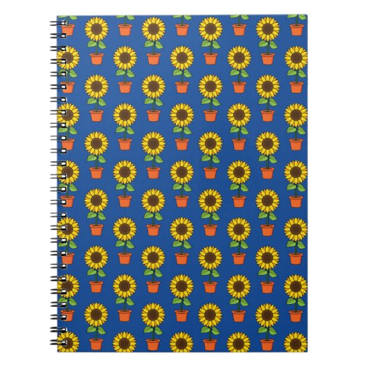 Zonnebloem Plant in een potpatroon Notitieboek (Voorkant)