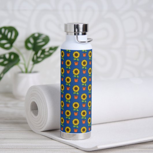 Zonnebloem Plant in een potpatroon Waterfles (Yoga)