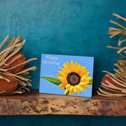 Zonnebloem plaque verjaardagscadeau fotoplaat (Zijkant)