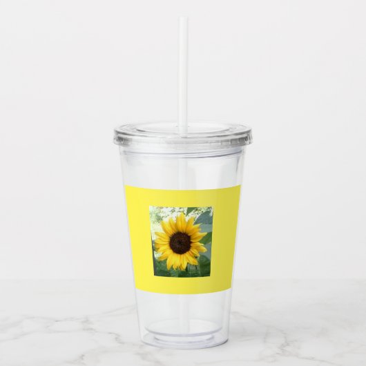 Zonnebloem Plastic Tumbler Acryl Drinkbeker (Voorkant)