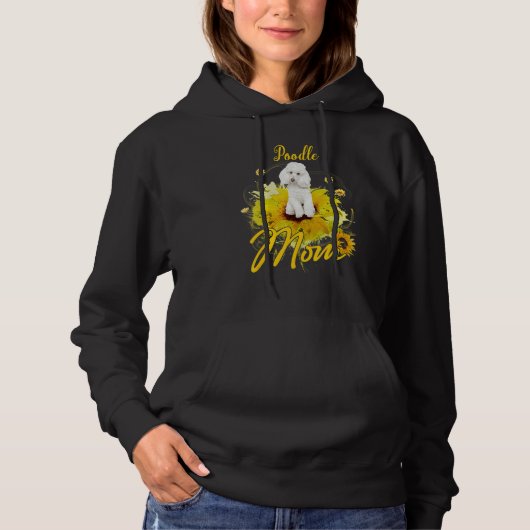 Zonnebloem poedel mam hond moeder hoodie (Voorkant)