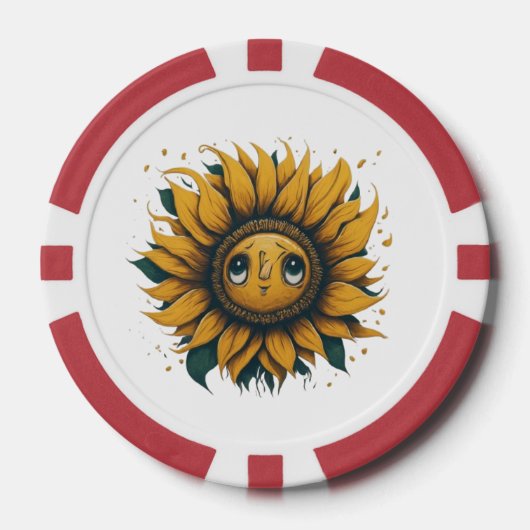zonnebloem poker chips (Voorkant)