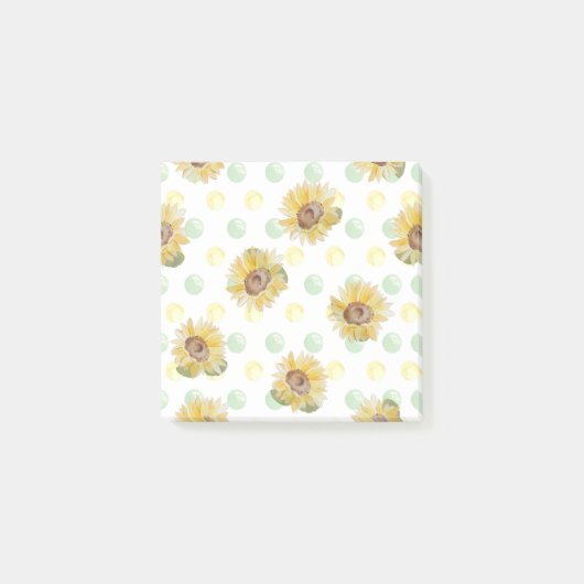 Zonnebloem Polka Dot Sticky Notes (Voorkant)