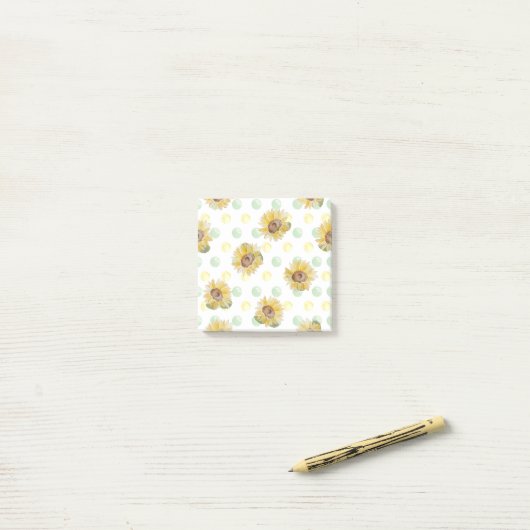 Zonnebloem Polka Dot Sticky Notes (Op bureau)