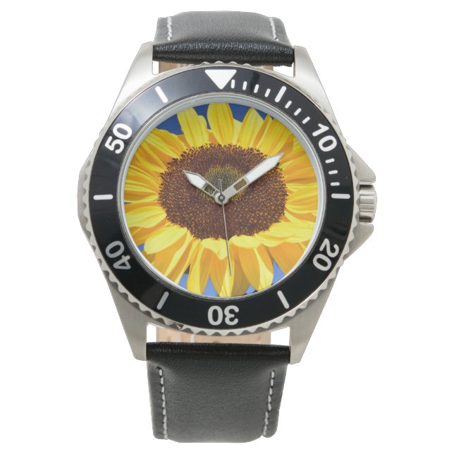 Zonnebloem polshorloge horloge (Voorkant)