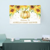 Zonnebloem Pompoen Baby shower Welkom Achtergrond Spandoek (Beurs)
