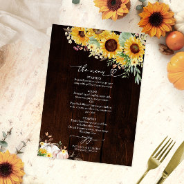 Zonnebloem Pompoen Bourgogne Wedding Menu Kaart