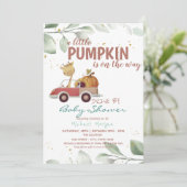 Zonnebloem pompoen door Baby shower Kaart (Staand voorkant)