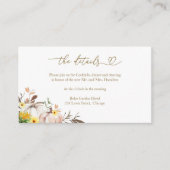 Zonnebloem Pompoen Fall Wedding Details Informatiekaartje (Voorkant)