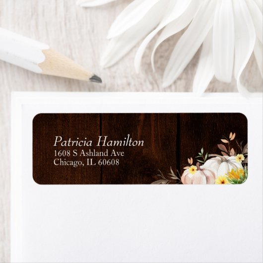 Zonnebloem Pompoen Fall Wedding Etiket (Insitu)