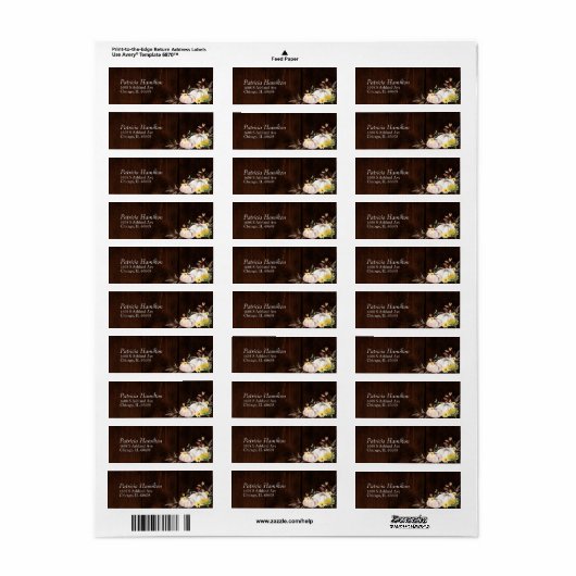 Zonnebloem Pompoen Fall Wedding Etiket (Full Sheet)