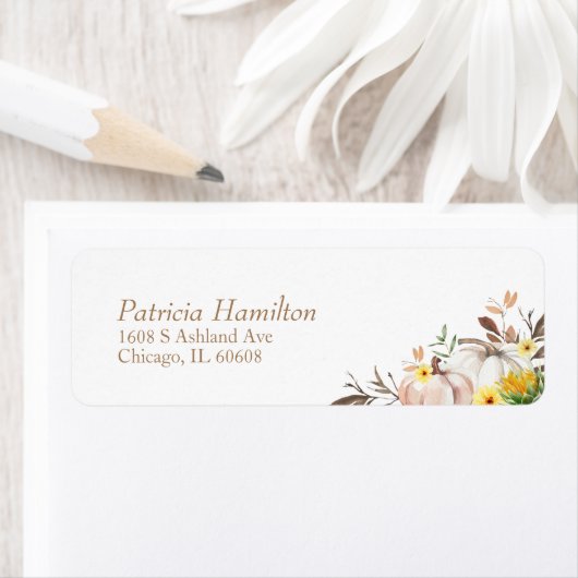 Zonnebloem Pompoen Fall Wedding Etiket (Insitu)