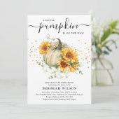 Zonnebloem Pompoen Geslacht Neutraal Baby shower Kaart (Staand voorkant)