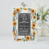 Zonnebloem Pompoen Herfst Boerderij Landelijke Pla Save The Date (Staand voorkant)